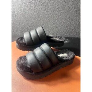 Koolaburra By UGG Women's BrB Slide Sandal Leather Black 6 US